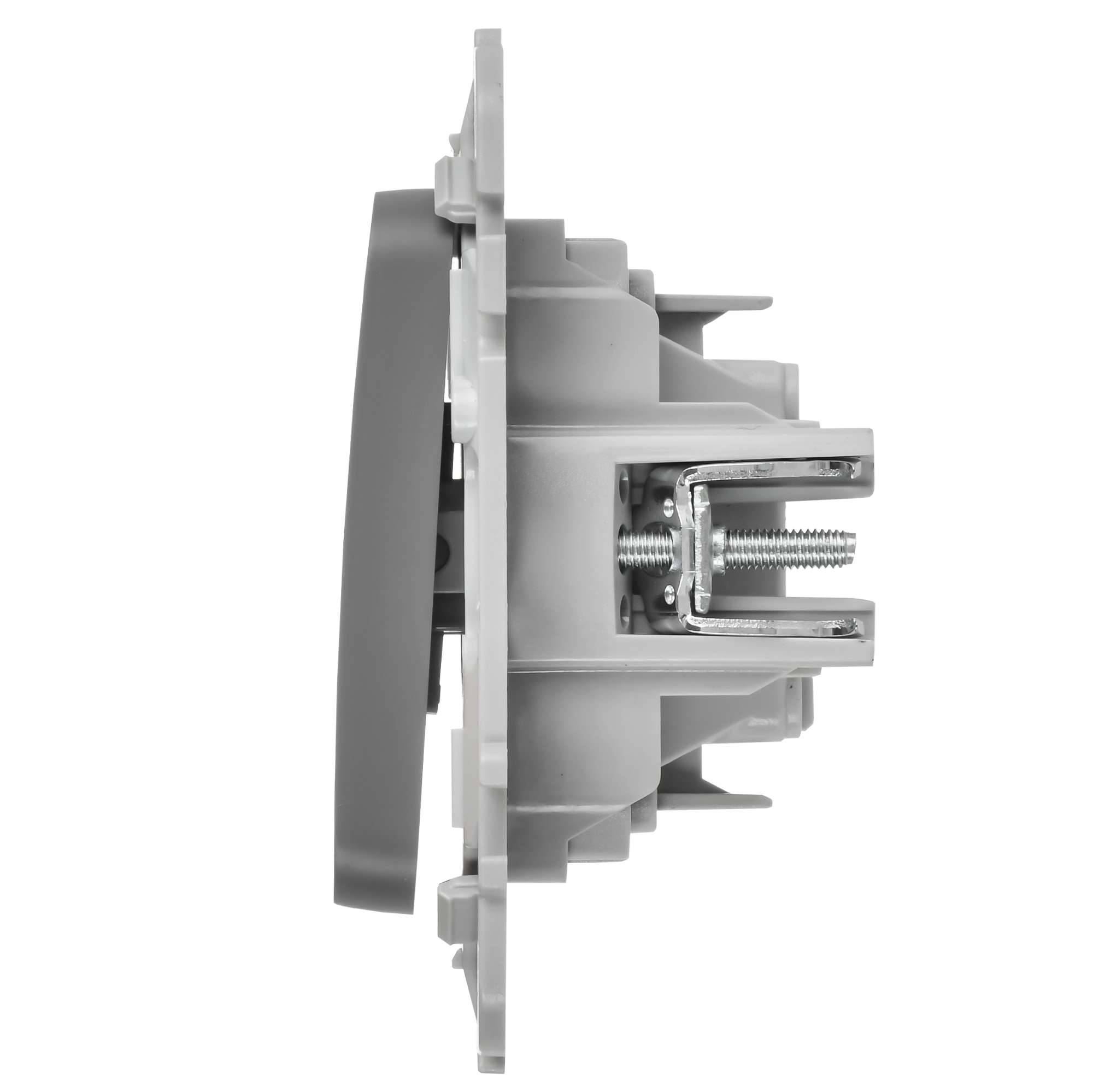 Выключатель 1-клавишный проходной IEK Flite FI-V12-0-10-1-K03 серый фото 6