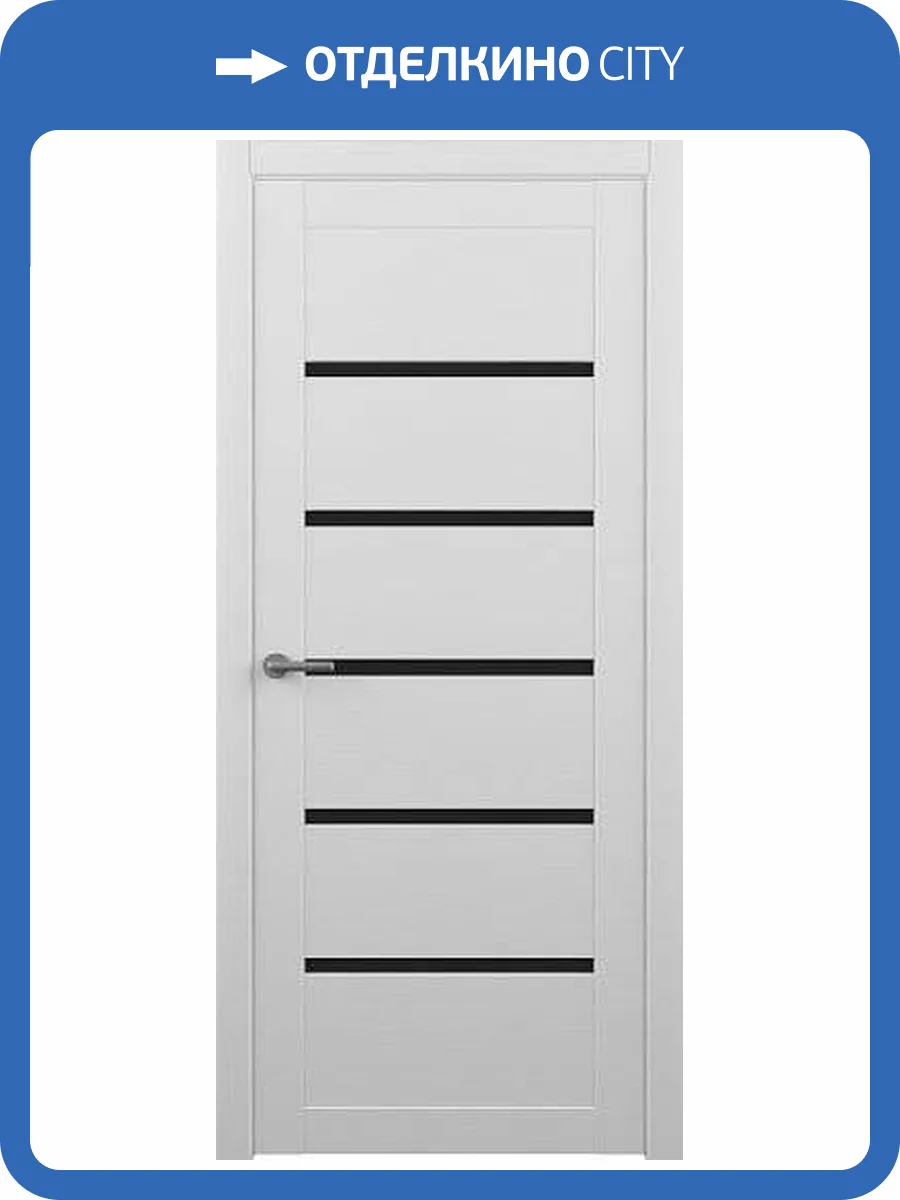 Межкомнатная дверь Albero Мегаполис Вена полотно Кедр снежный, стекло черное 800x2000 фото 2