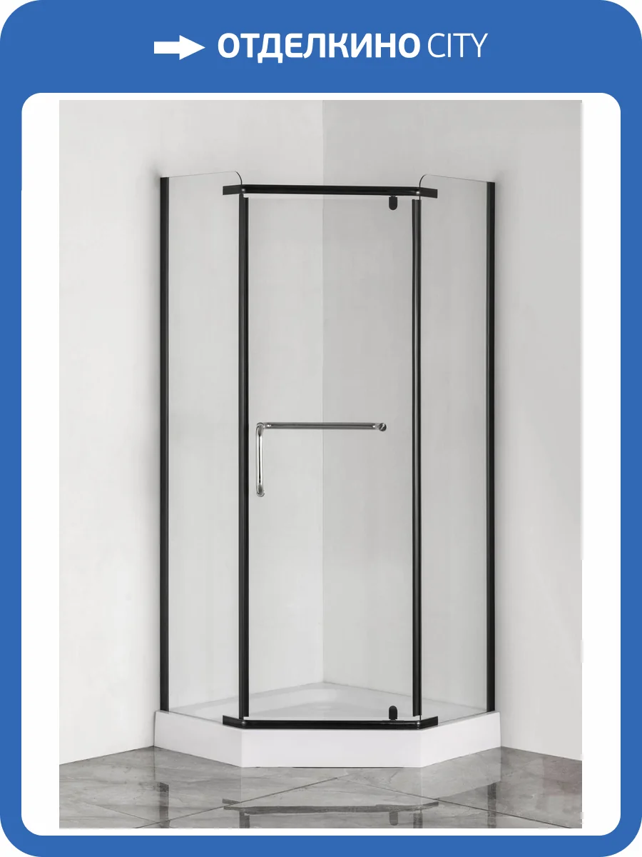 Душевой уголок Taliente TA-09093-1CB профиль матовый черный, стекло прозрачное, 90x90x195 фото 5
