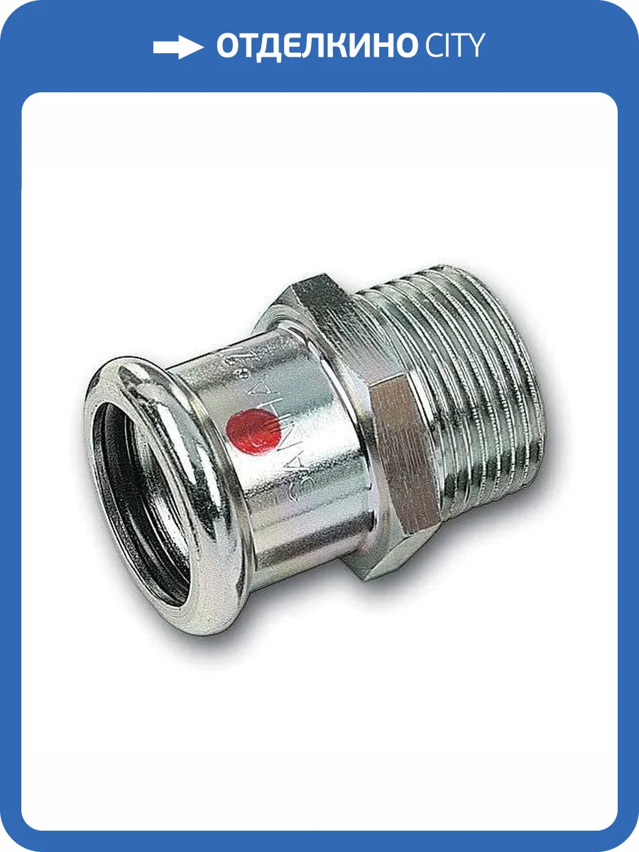 Ниппель Sanha 24243G, переходной ВПр-НР, углеродистая сталь, 22x1/2 фото 2