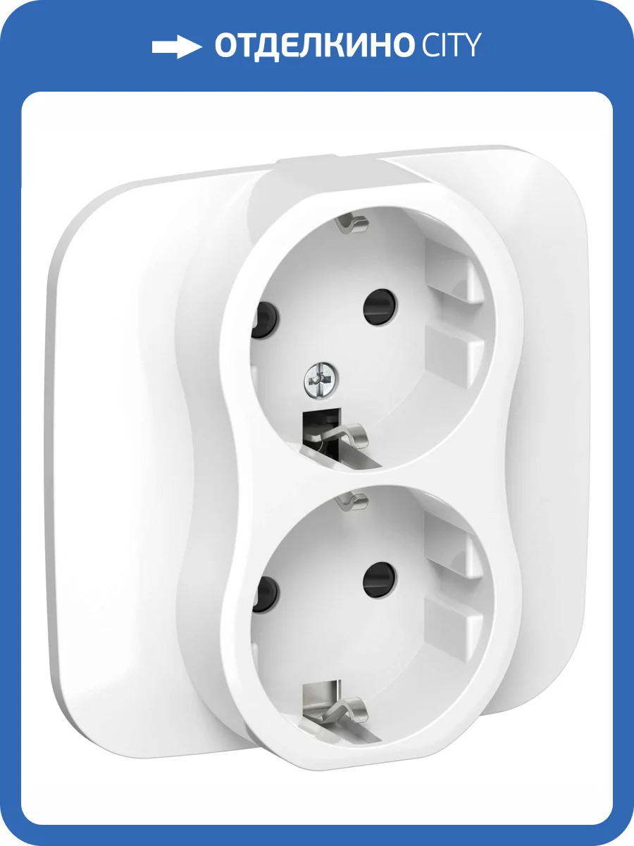 Розетка 2-местная с заземлением и шторками IEK Flite FI-R24A-16-1-K01 белый фото 3