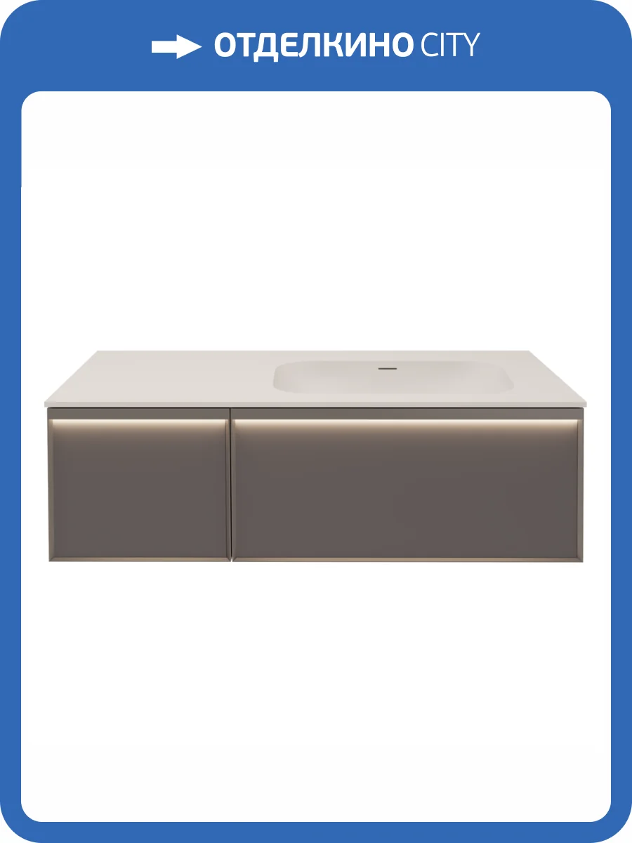 Тумба под раковину Vincea Elise 1200 VMC-4EL120MG-R подвесная, серый матовый фото 3