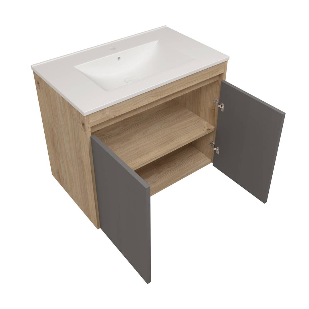 Фасад для тумбы Watersense Milana W00970 графит, 75 см фото 2