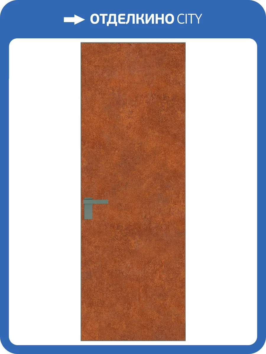 Межкомнатная дверь Profil Doors 1 AGK цвет профиля Зеленый воск, алюминиевая панель ржавчина 600x2000 фото 2