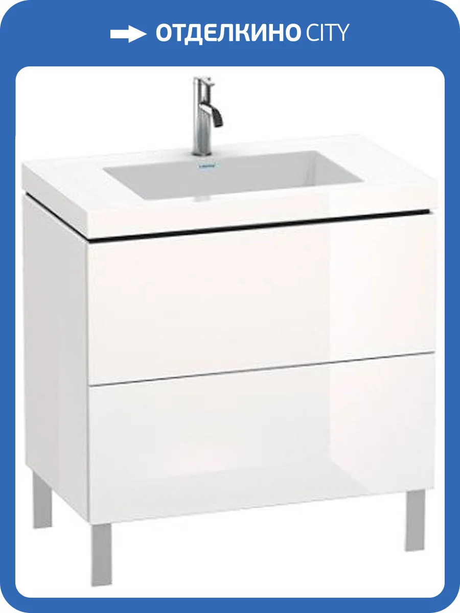 Тумба под раковину Duravit L-Cube 80, напольная, глянцевая белая фото 3