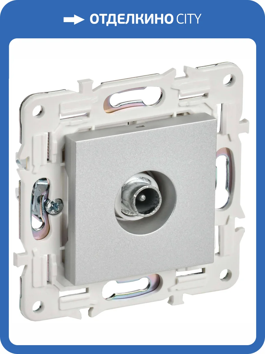 ТВ-розетка проходная IEK Skandy SK-A10-P-K23 серебряный фото 3