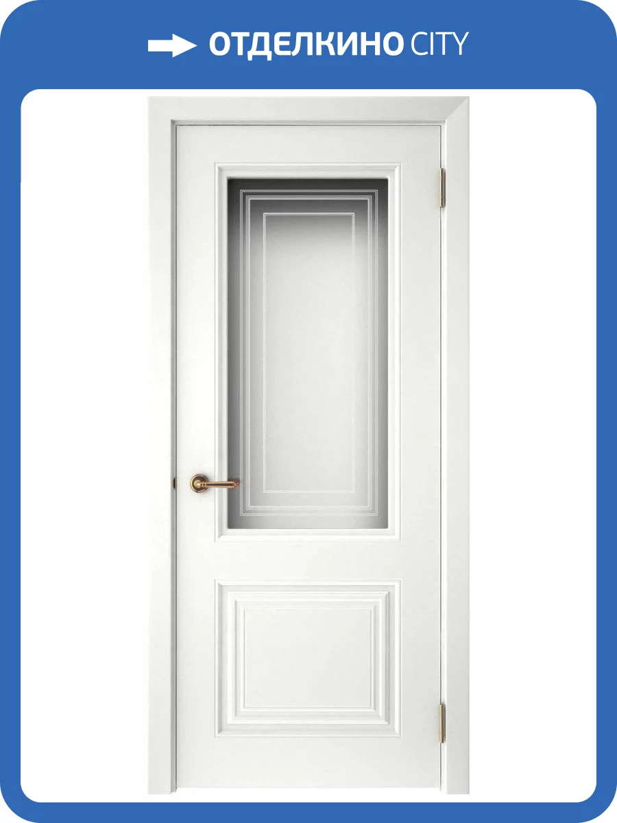 Межкомнатная дверь эмаль Текона СМАЛЬТА-42, остекленная, белый 800x2000 фото 2