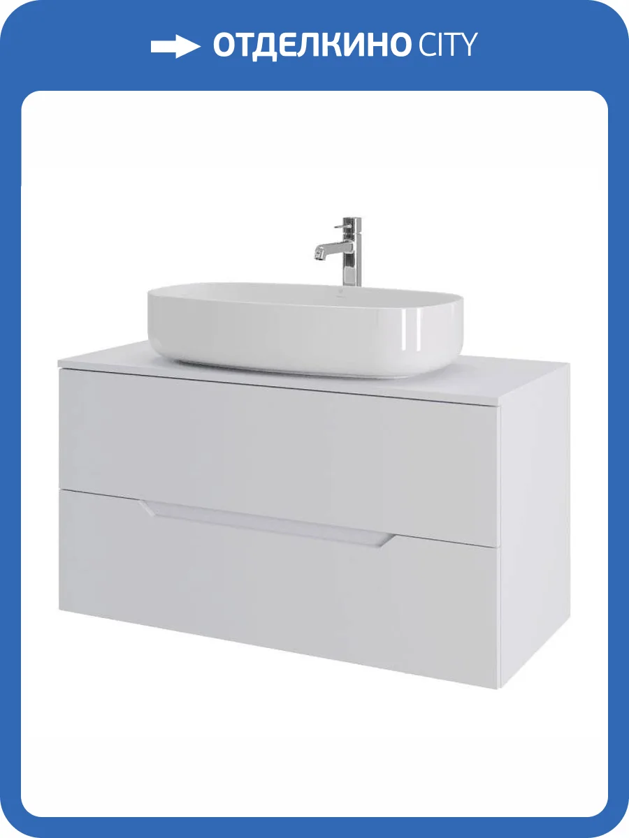 Тумба с раковиной Orange Лайн Li-100TuwMDF+B07-675W белая матовая, 100 см фото 8
