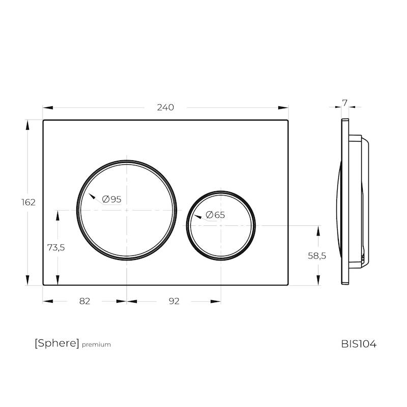 Кнопка смыва Knotlor Sphere Premium BIS104BL черный фото 3