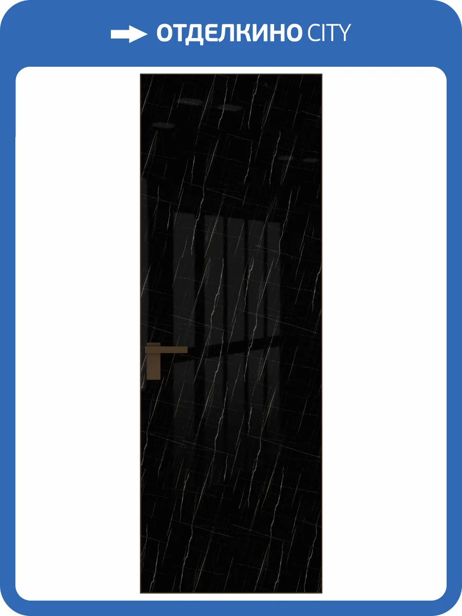 Межкомнатная дверь Profil Doors 1 AGK цвет профиля Деорэ, стекло безопасное 4 мм неро мрамор 600x2000 фото 2