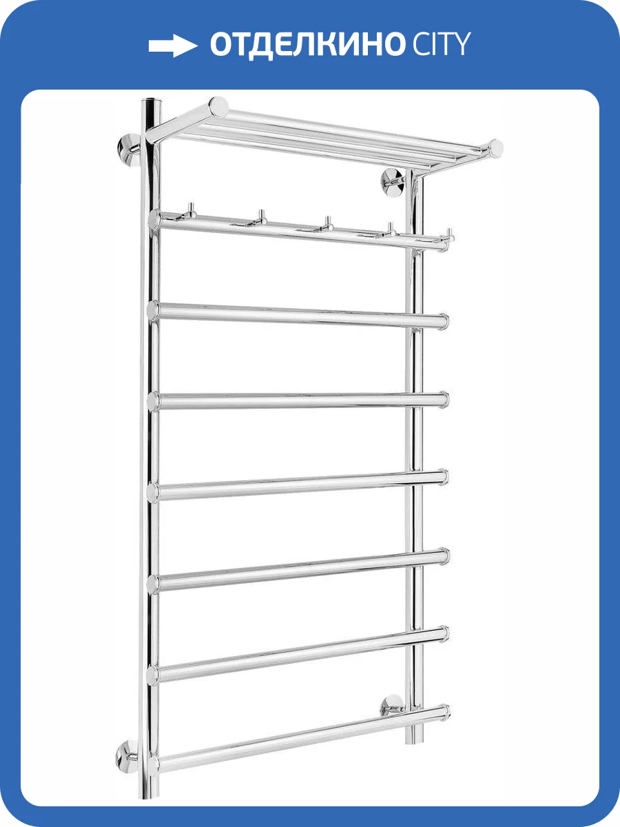 Полотенцесушитель электрический Secado Турин 1 КСП 100х50, хром, R фото 4