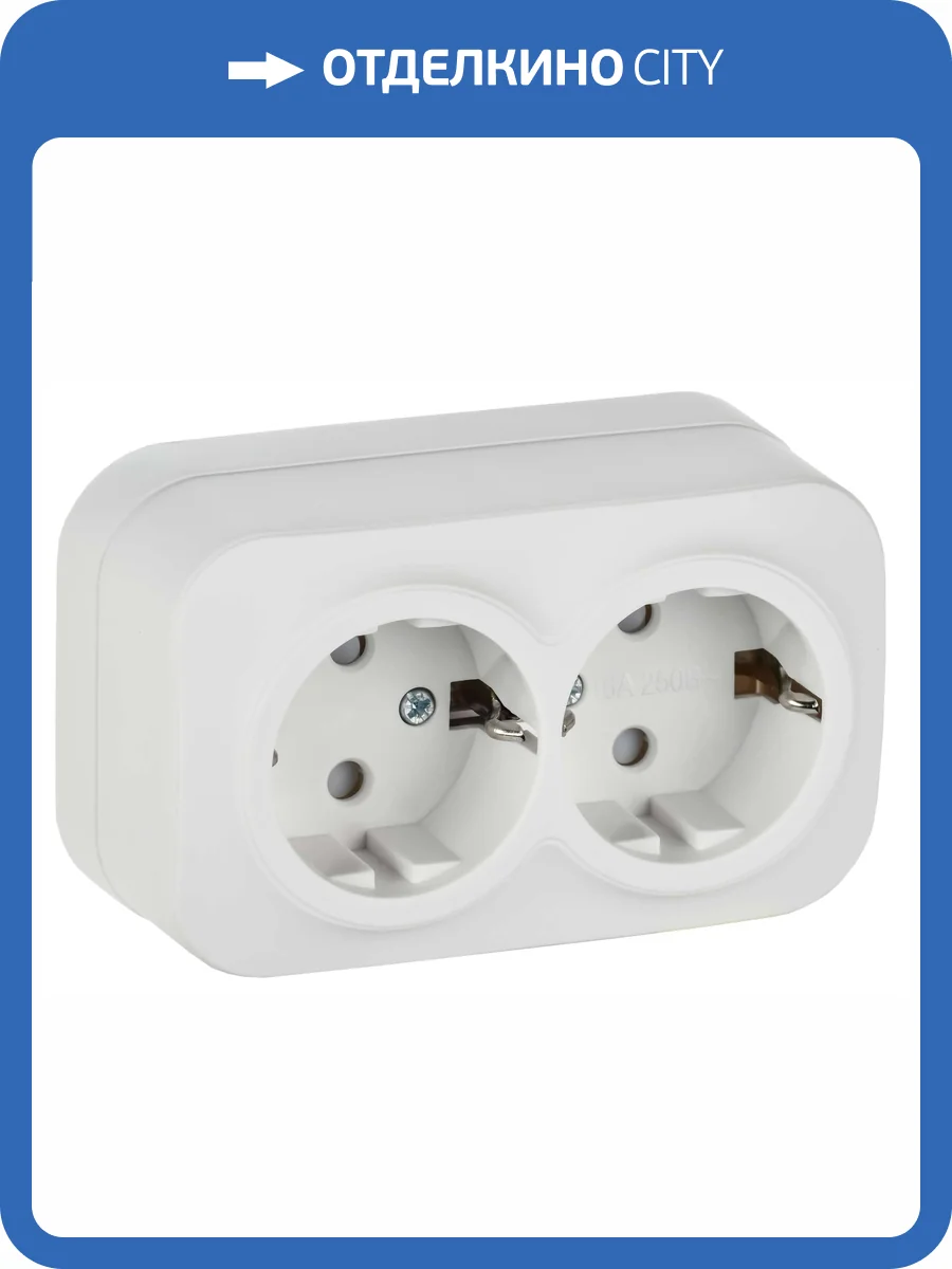 Розетка 2-местная с заземлением и шторками IEK Glory ERH24-K01M-16 белый матовый фото 3