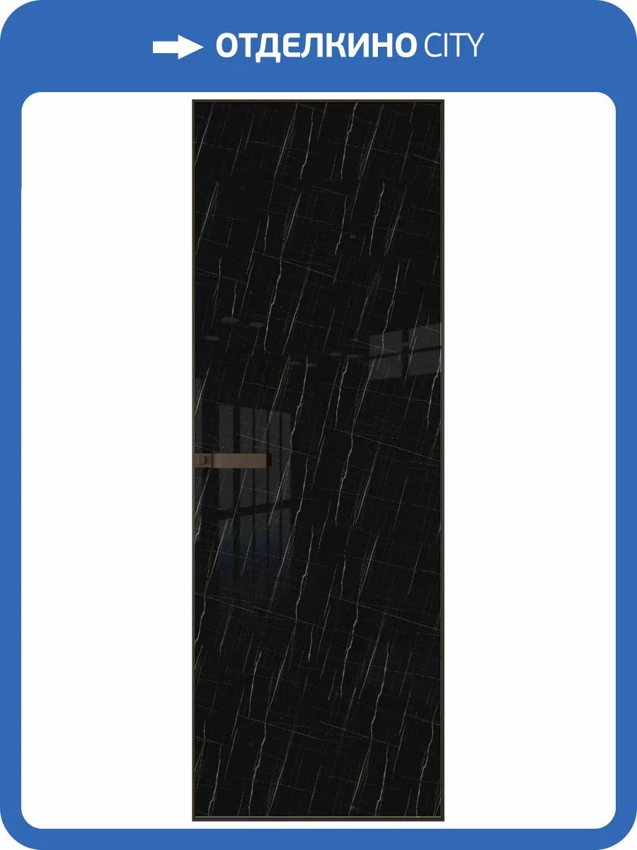 Межкомнатная дверь Profil Doors 1 AGN цвет профиля Деорэ, стекло безопасное 4 мм неро мрамор 700x2000 фото 2