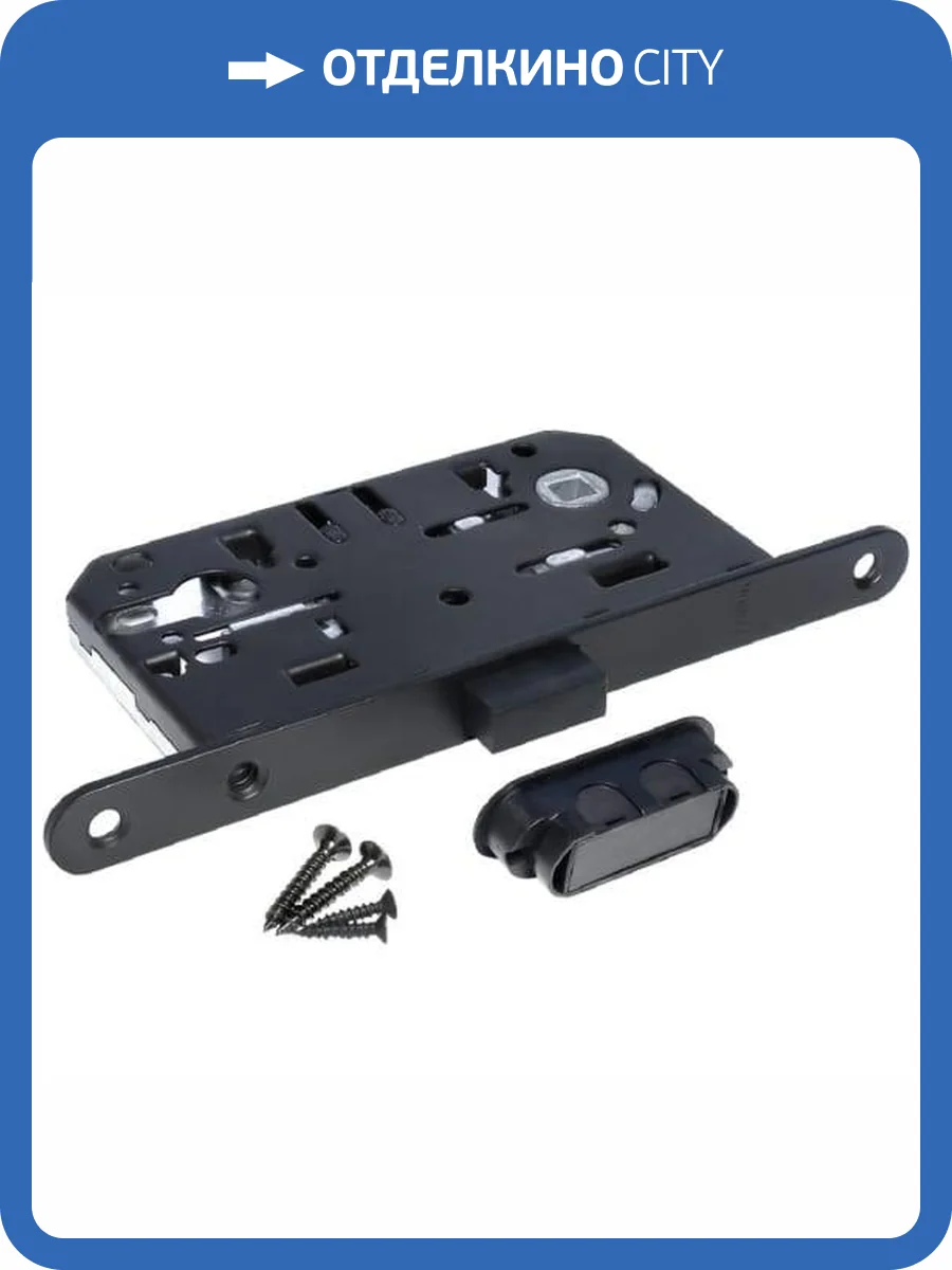 Межкомнатная защелка Morelli M1885 BL 9011802 под евроцилиндр, черная фото 2