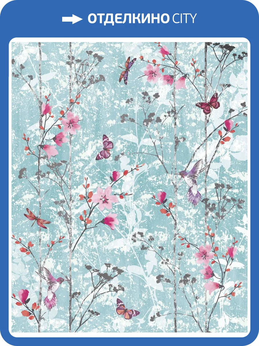 Фреска Ortograf Flora 31123 Sugar Tree pastel turquoise Кракелюр Серебро FK-S фото 2