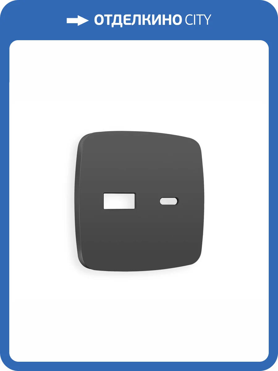 Лицевая панель для розетки 2USB A+C Ambrella Volt Omega OP9110 графит мягкое касание фото 3