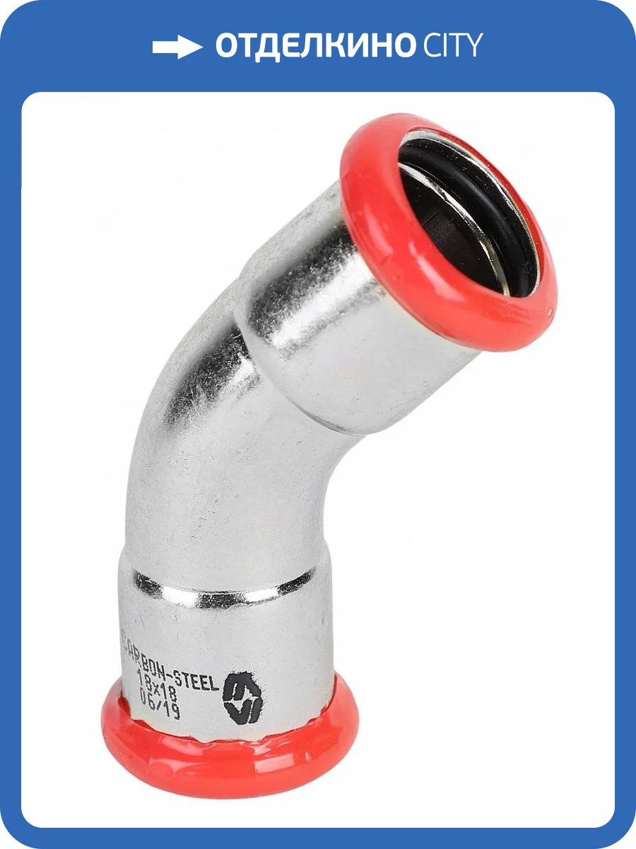 Колено MVI 45 градусов, из оцинкованной стали 22 фото 2
