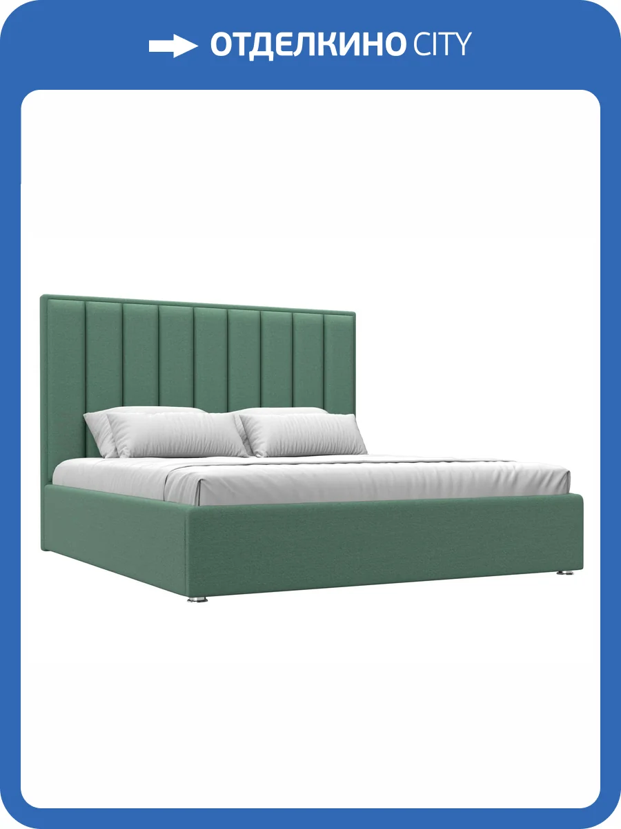 Интерьерная кровать Лига Диванов Афродита 123586 амур зеленый, рогожка 180x200 фото 7