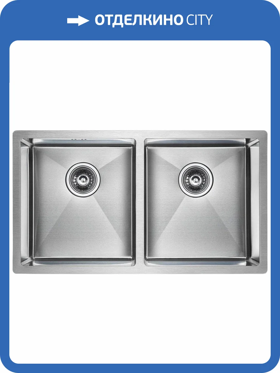 Мойка кухонная Paulmark Twin PM237844-BS брашированная нержавеющая сталь фото 4