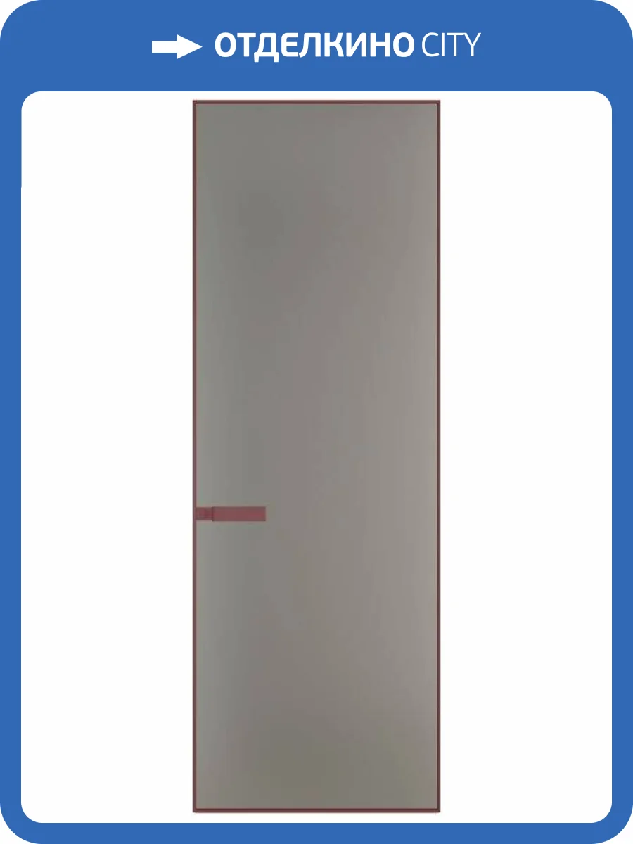 Межкомнатная дверь Profil Doors 1 AGN цвет профиля Красный антрацит, стекло безопасное 4 мм монохром серебро 700x2000 фото 2