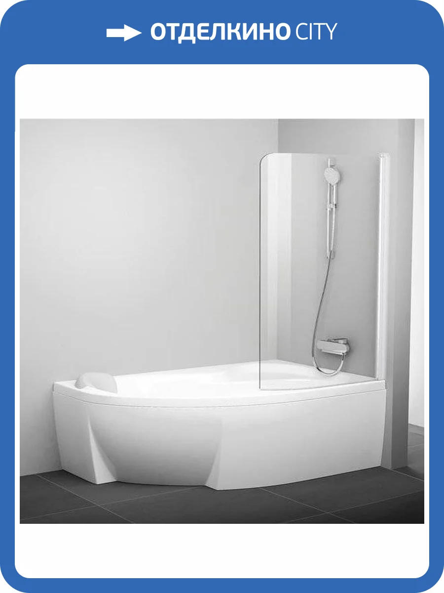 Шторка на ванну Ravak Rosa CVSK1 160/170 R Transparent, профиль белый фото 5