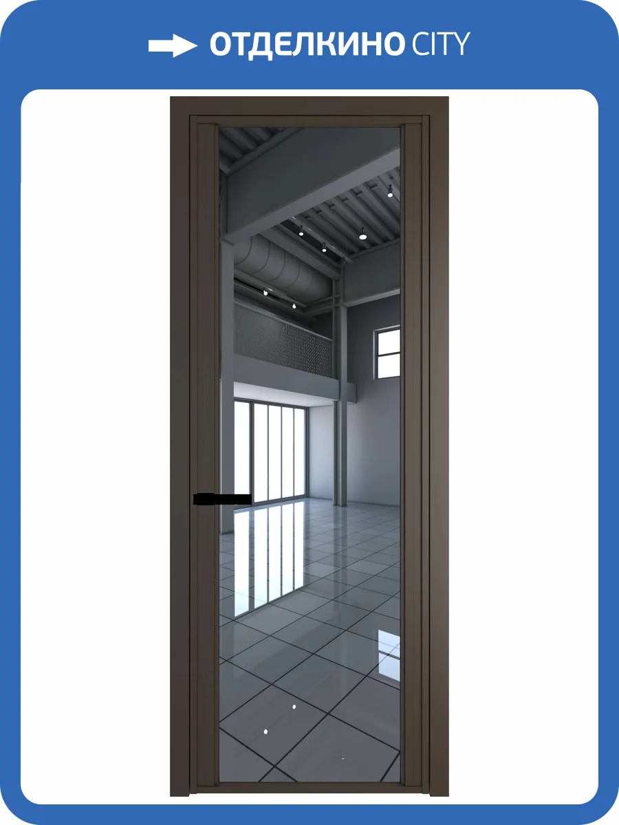 Межкомнатная дверь Profil Doors 2 AGP цвет профиля Деорэ, стекло безопасное 6 мм зеркало 600x2000 фото 2