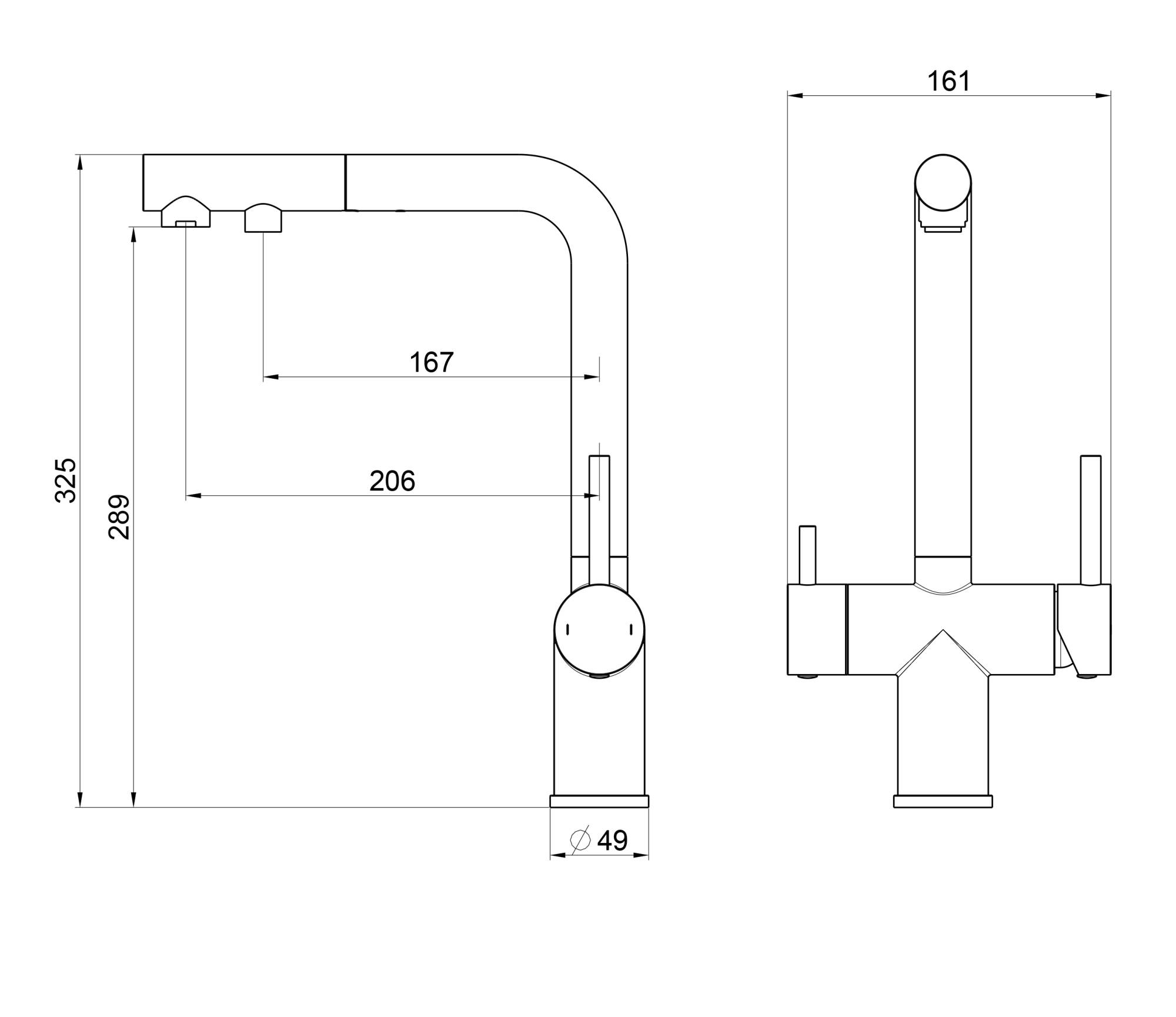 Смеситель для кухни Wonzon & Woghand WW-88458018-CR с выдвижным изливом и подключением фильтра, хром фото 2