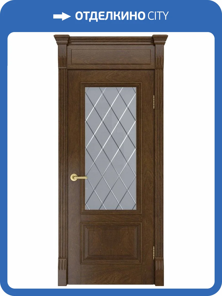 Межкомнатная дверь шпонированная Milyana Лондон остеклённая дуб виски 700x2000 фото 2