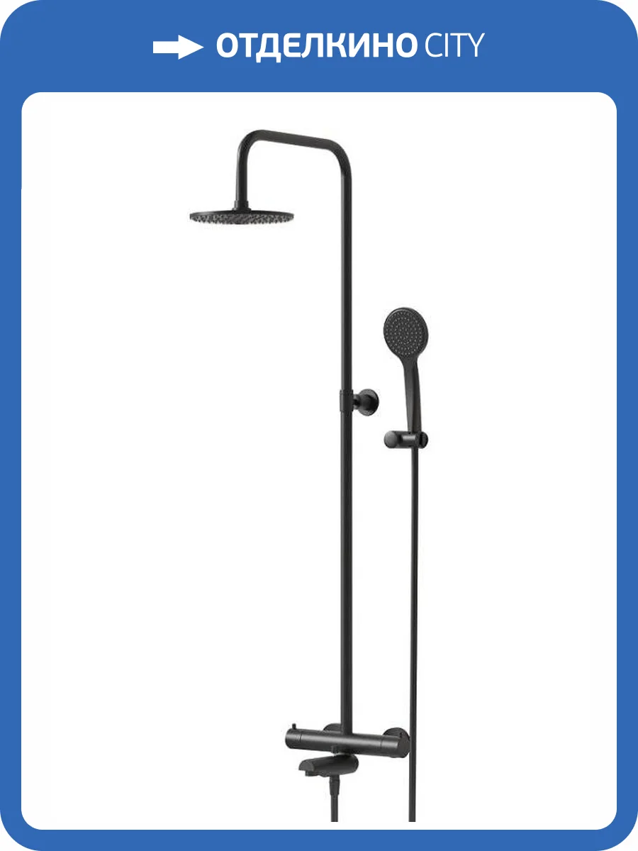 Душевая стойка Paini Cox 78YO687TH1KM черная, с термостатом, с изливом фото 6