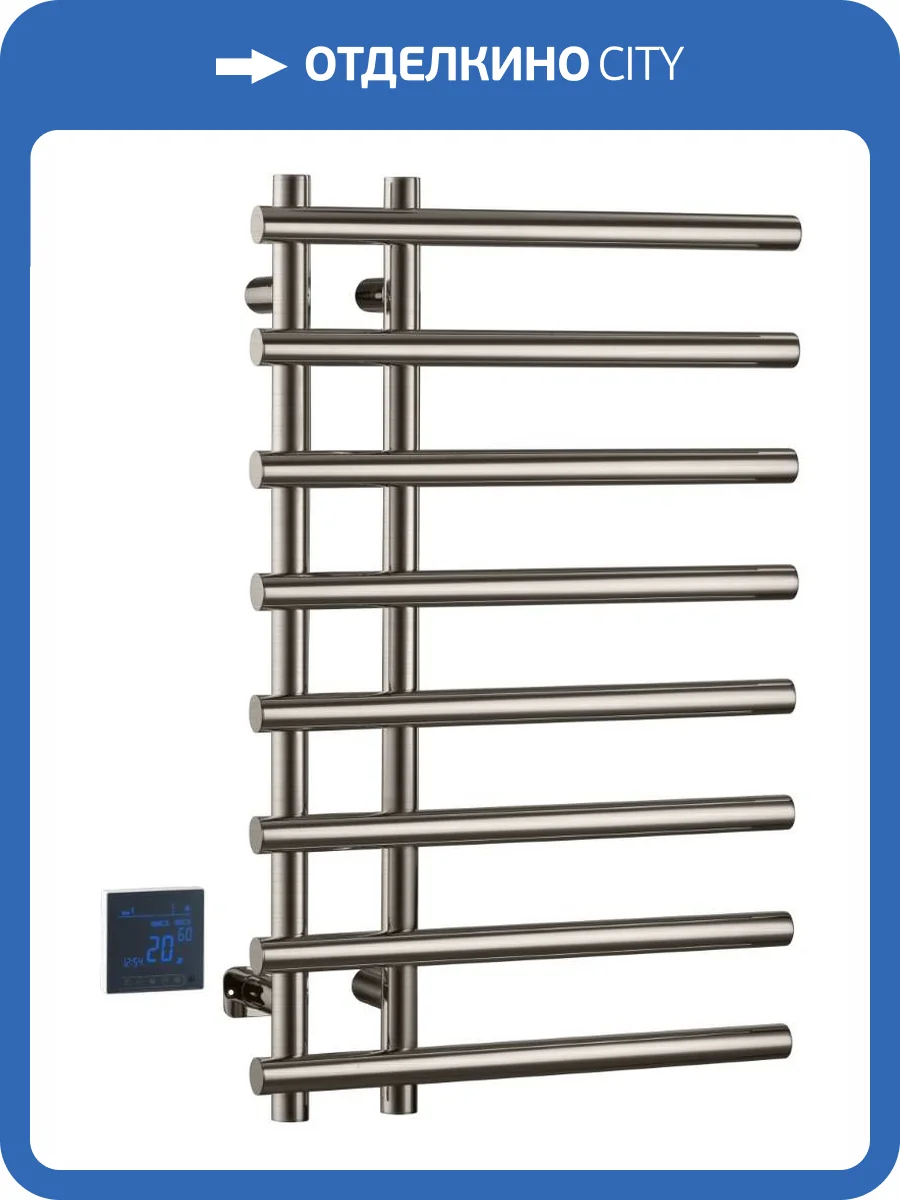 Полотенцесушитель Boheme Uno 722-NB электрический круглый сухой Nikel Brush фото 3