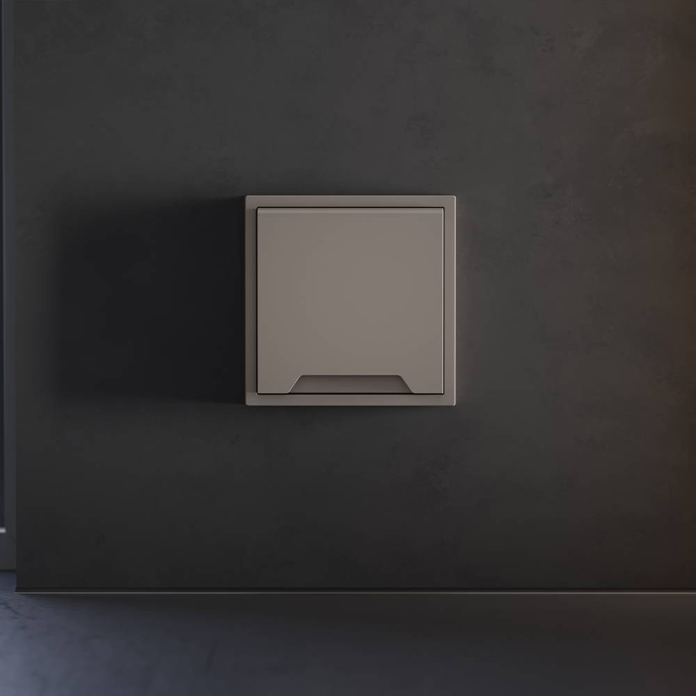 Лицевая панель для розетки с заземлением, шторками и крышкой Voltum S70 VLS000814 капучино фото 3