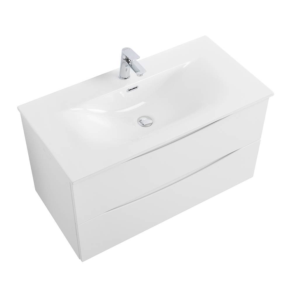 Тумба с раковиной BelBagno MARINO-CER-N 90 Bianco Lucido фото 3
