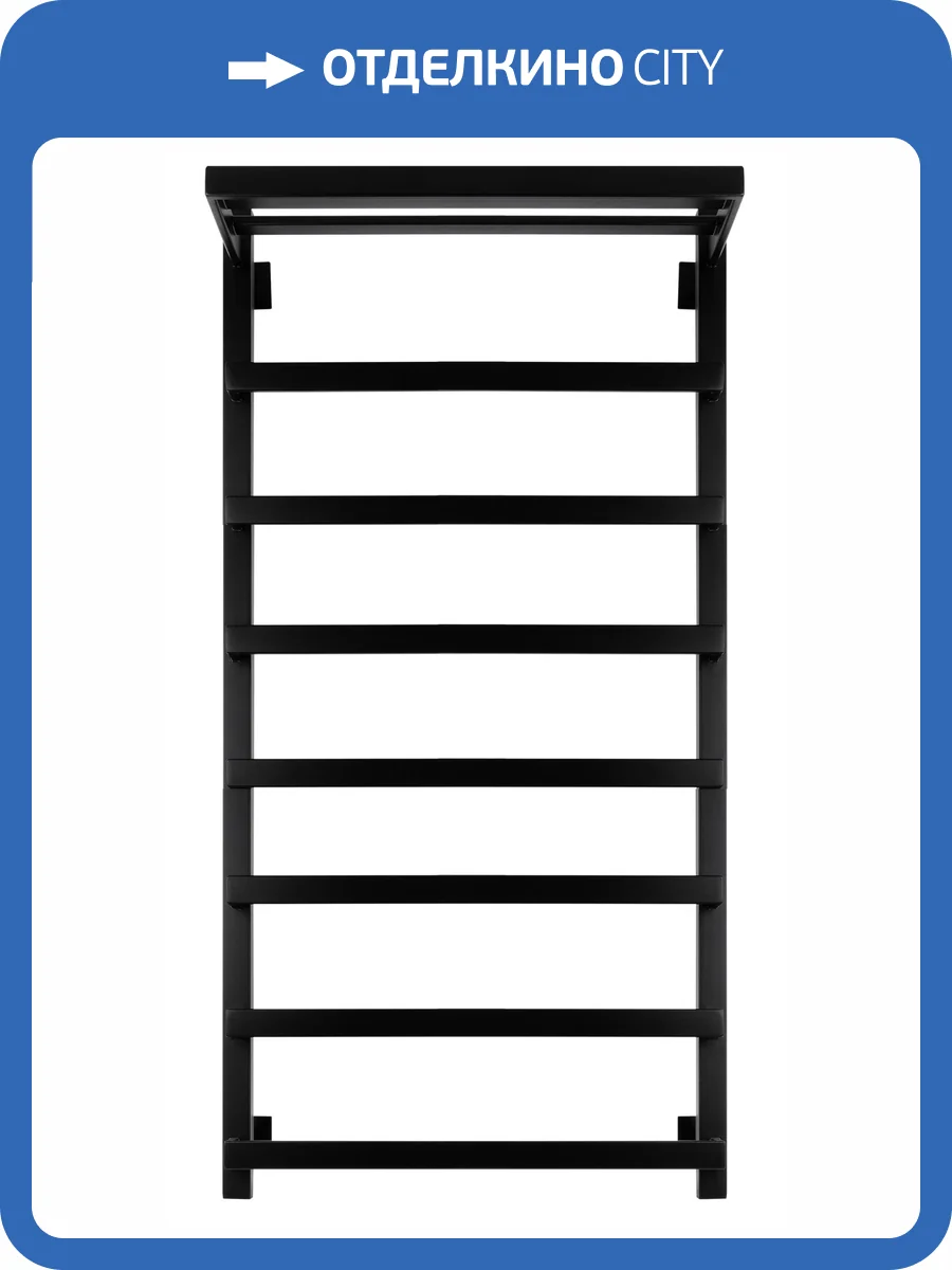 Полотенцесушитель водяной Secado Корсано 1 СП 4673739246665, 100x50, черный матовый фото 3