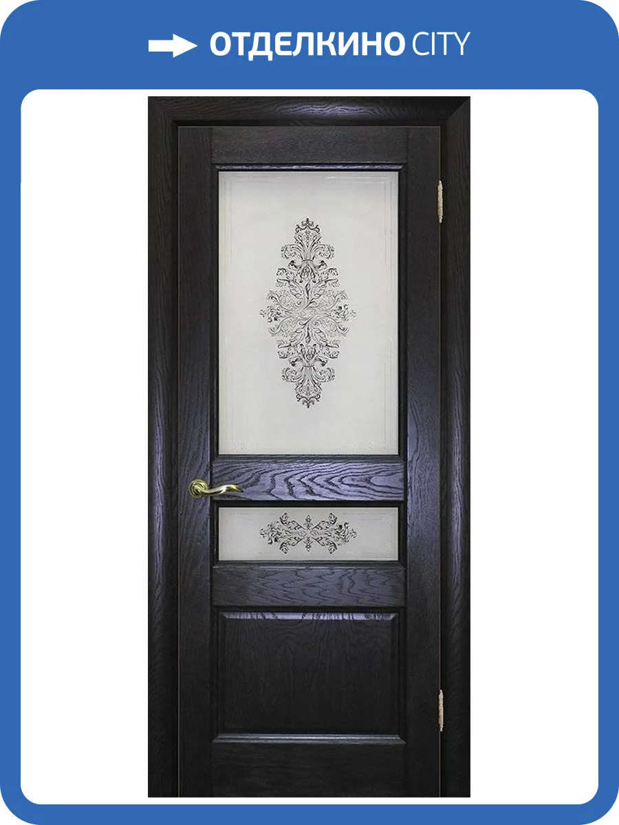 Межкомнатная дверь шпон Текона Вайт 02, остекленная, дуб патинированный 600x2000 фото 2