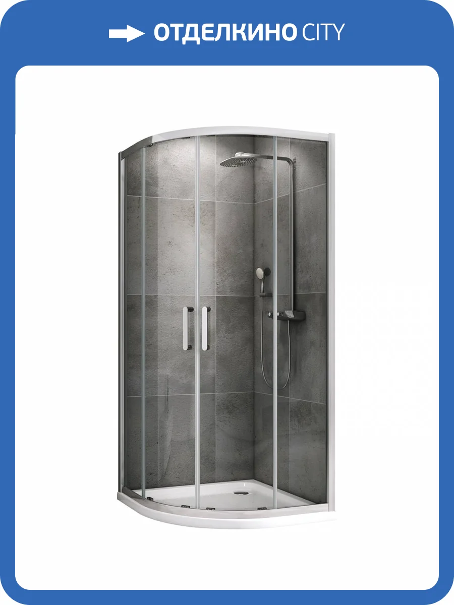 Душевой уголок Abber Schwarzer Diamant AG01080 Хром фото 6