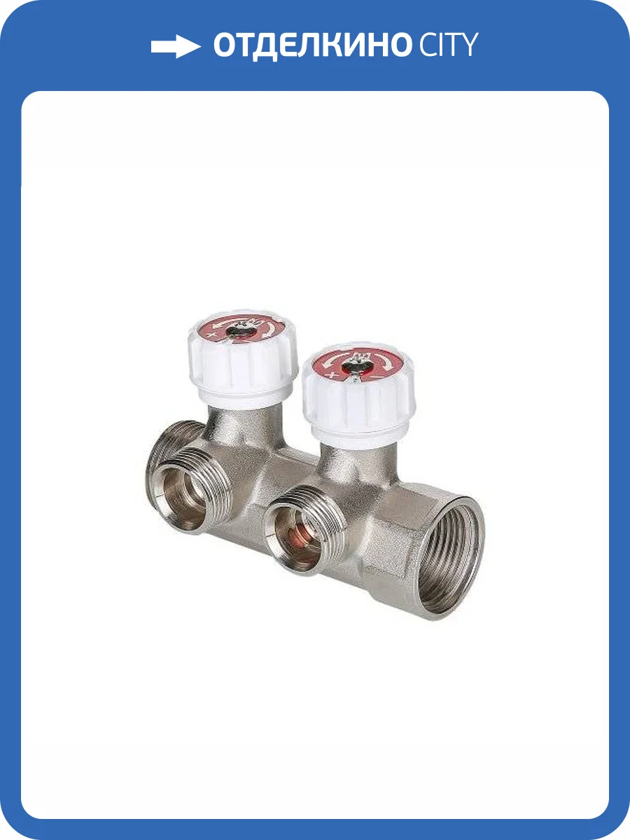 Коллектор VALTEC латунный никелированный (Евроконус) 3 контура фото 2