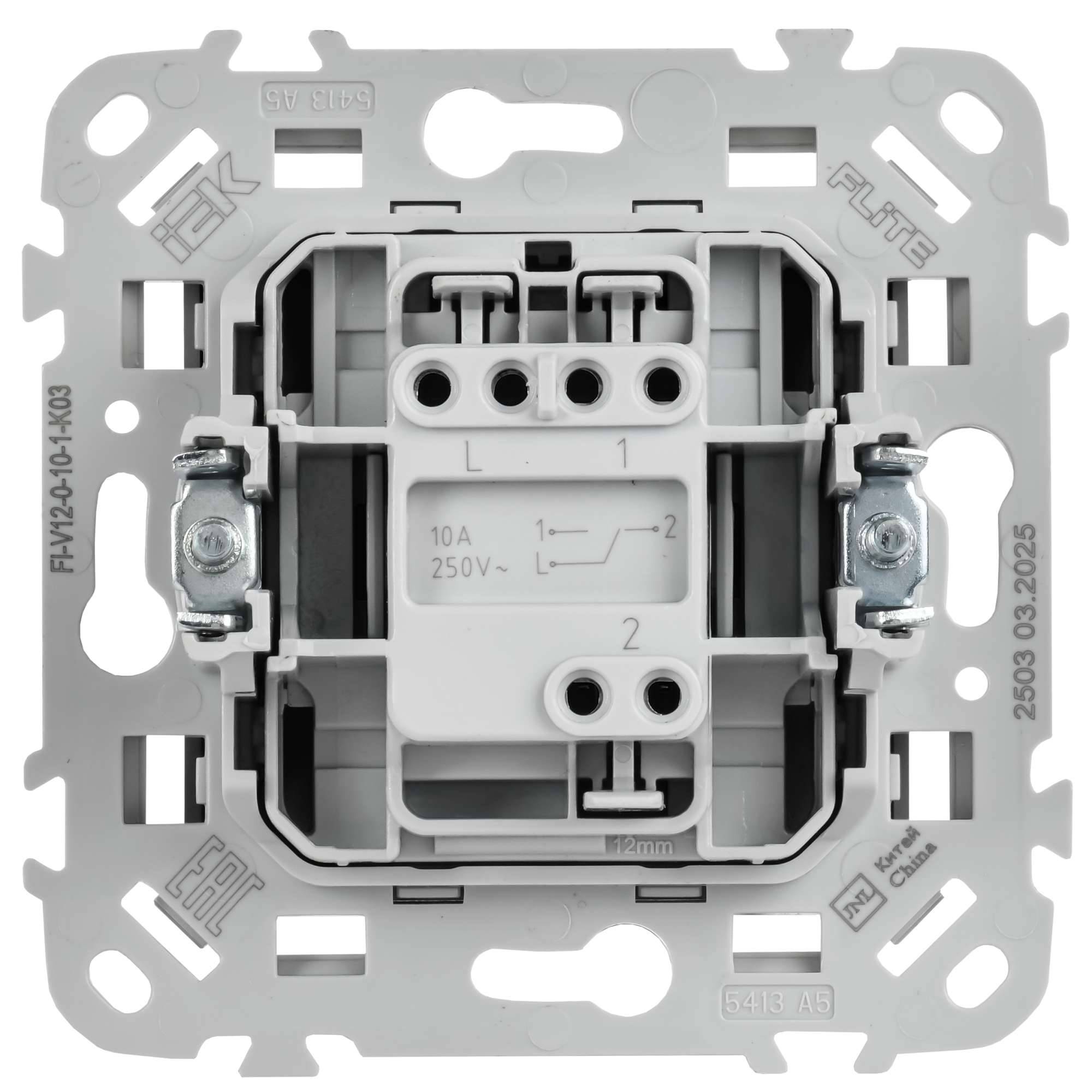 Выключатель 1-клавишный проходной IEK Flite FI-V12-0-10-1-K03 серый фото 4