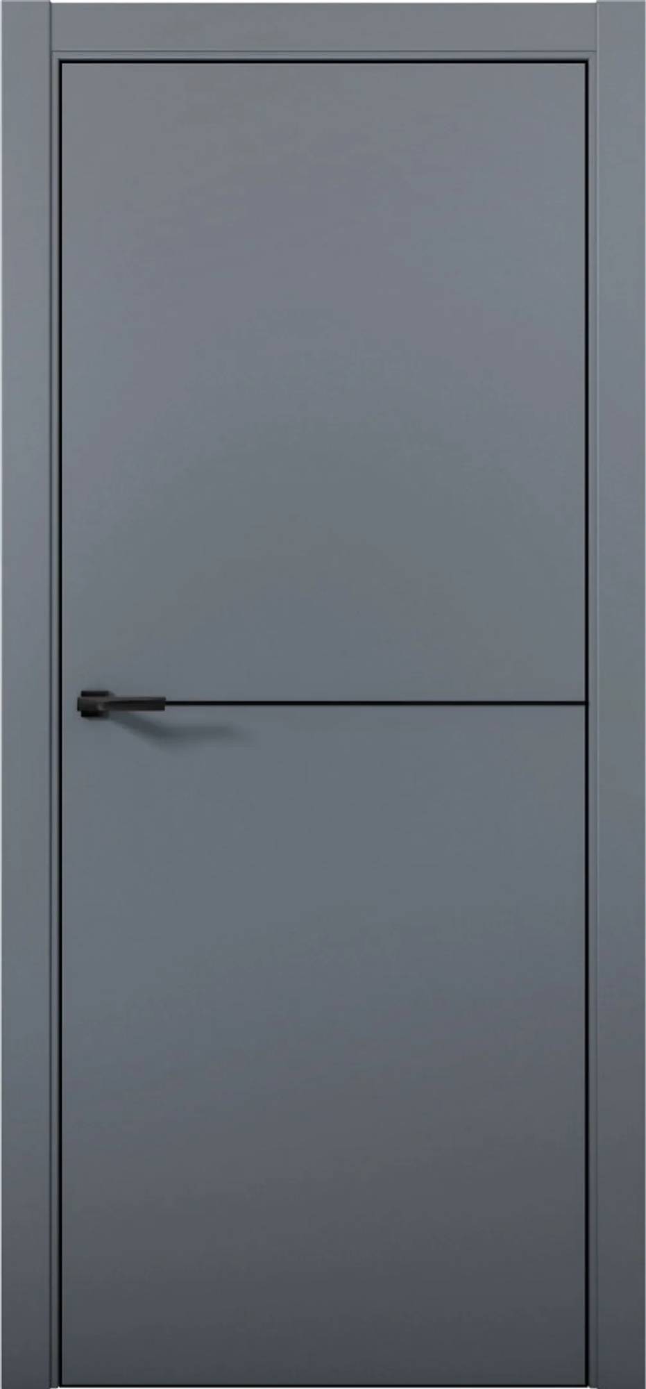 Межкомнатная дверь глухая Brandoors Estetica 02 Полотно Антрацит, Кромка Алюминий Черный 2000х600