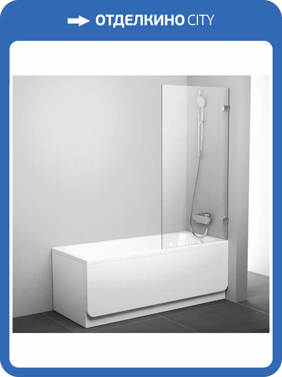 Шторка на ванну Ravak BVS1-80 Transparent фурнитура хром фото 8