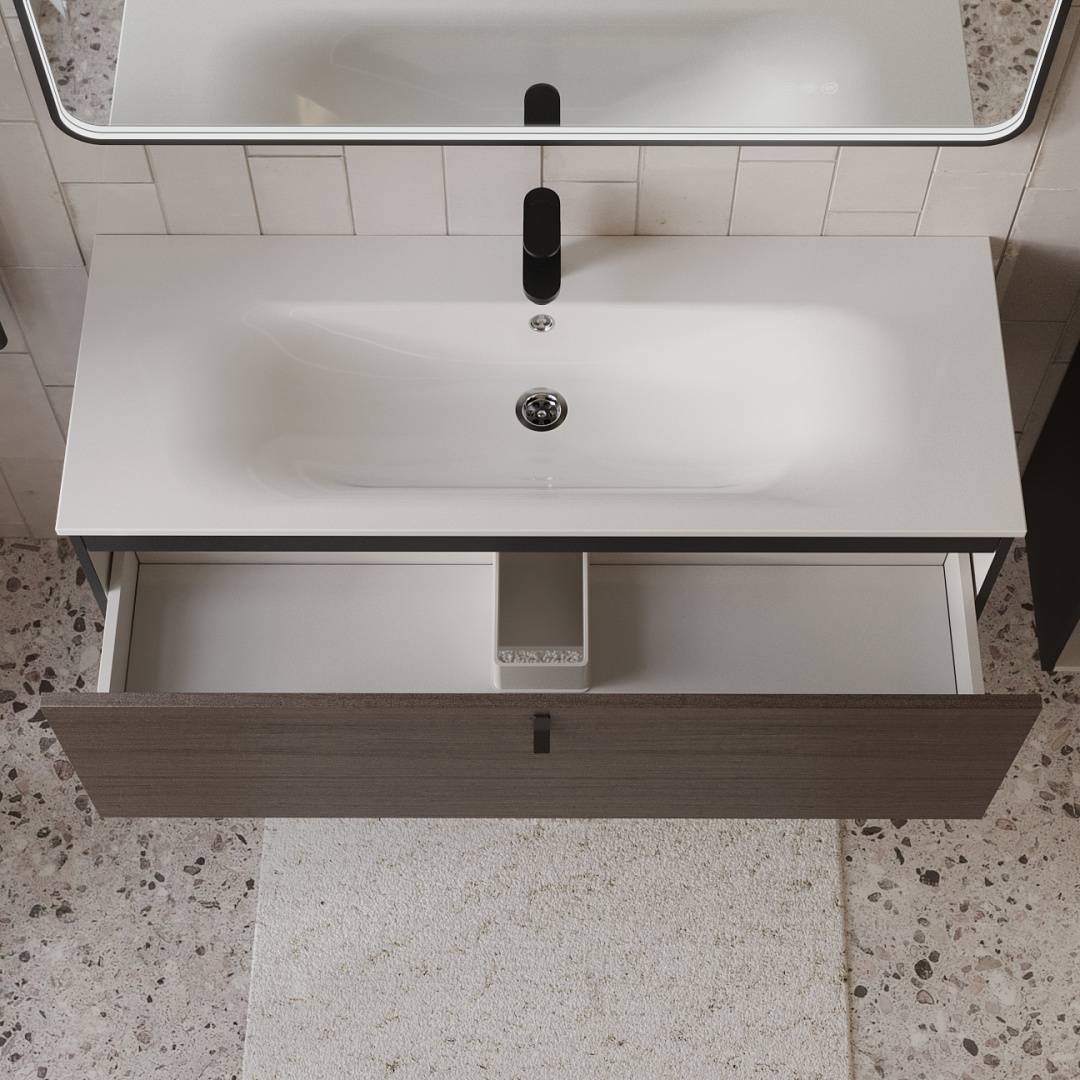 Тумба с раковиной Terminus Kontur KON101201200001O венге, графит, 120x38 фото 2