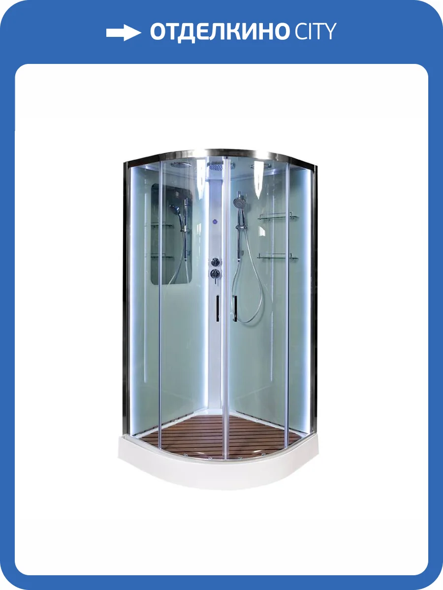 Душевая кабина AvaCan A01LEDKN с подсветкой и кнопкой, 100x100x220 фото 14