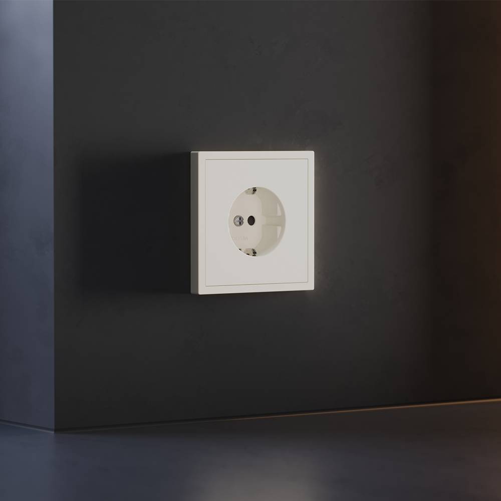 Лицевая панель для розетки с заземлением и шторками Voltum S70 VLS000713 хлопок фото 4