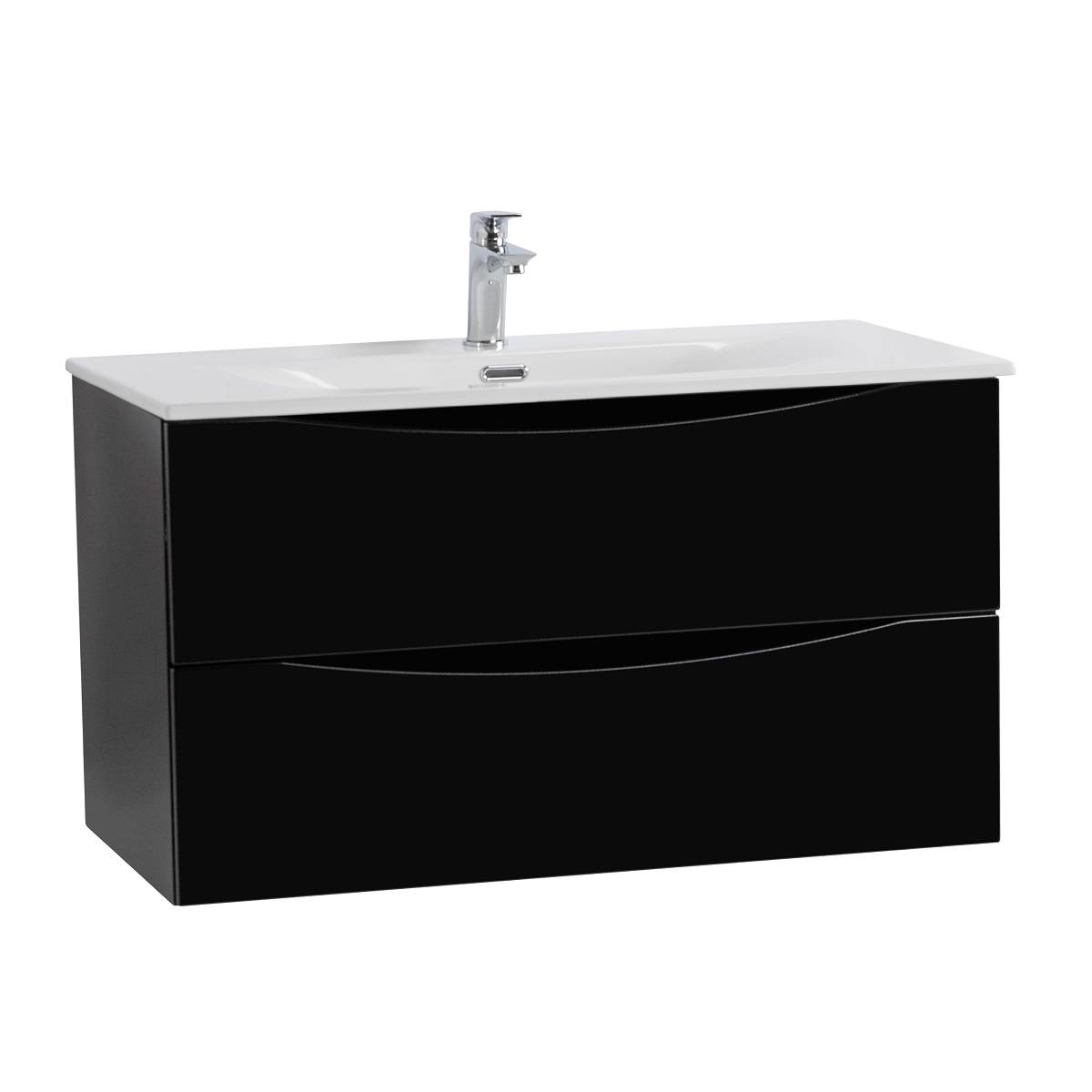 Тумба с раковиной BelBagno MARINO-CER-MINI 80 Nero Lucido фото 2