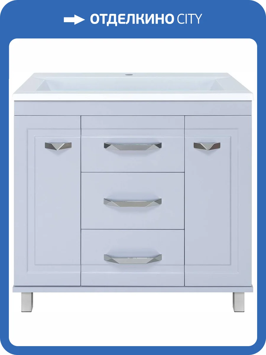 Тумба с раковиной Misty Терра 90 серая фото 5