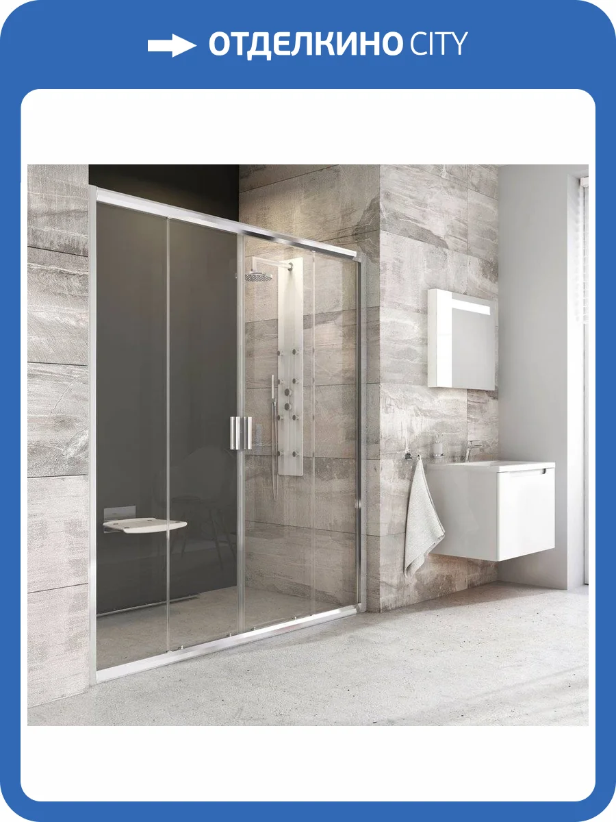 Душевая дверь в нишу Ravak BLDP4-170 Transparent, профиль хром фото 4