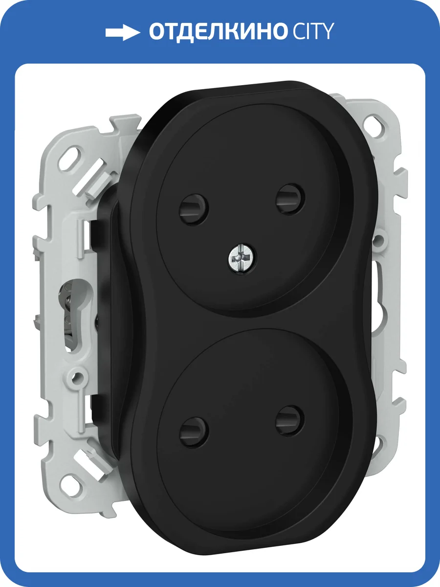 Розетка 2-местная с защитными шторками IEK Flite FI-R23-10-1-K02 черный фото 2