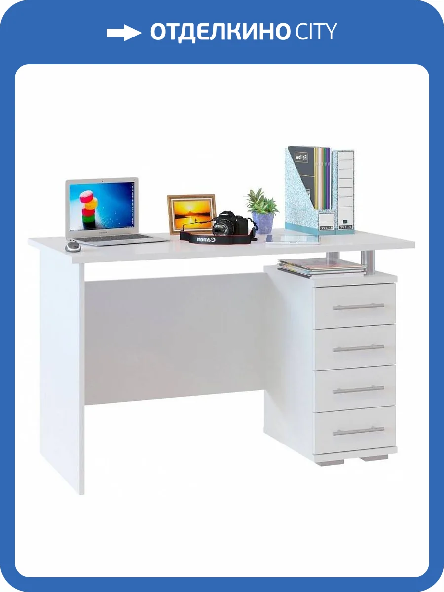 Стол компьютерный Сокол КСТ-106.1 4680212004582, КСТ1061Б6 Белый фото 5