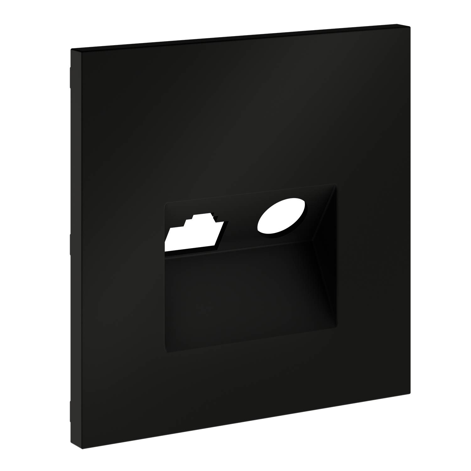 Лицевая панель для ТВ-розетки+Ethernet RJ45 Voltum S70 VLS002708 черный