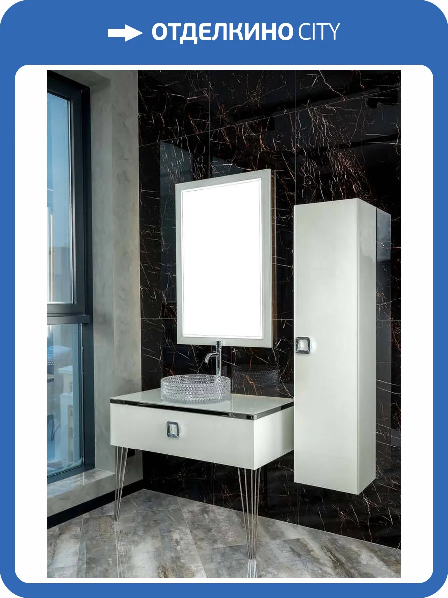 Столешница Armadi Art Lucido 853-100-W Lucido стекло 100см прямая жемчужный белый фото 2