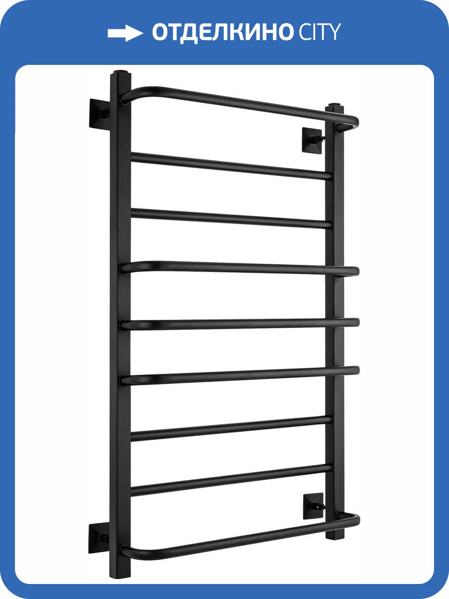 Полотенцесушитель водяной Secado Модена 2 100x50, черный матовый, с комплектом подключения фото 6